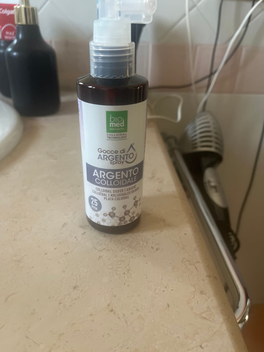 Customer photo review of Argento colloidale spray sublinguale 25 ppm - 150 ml