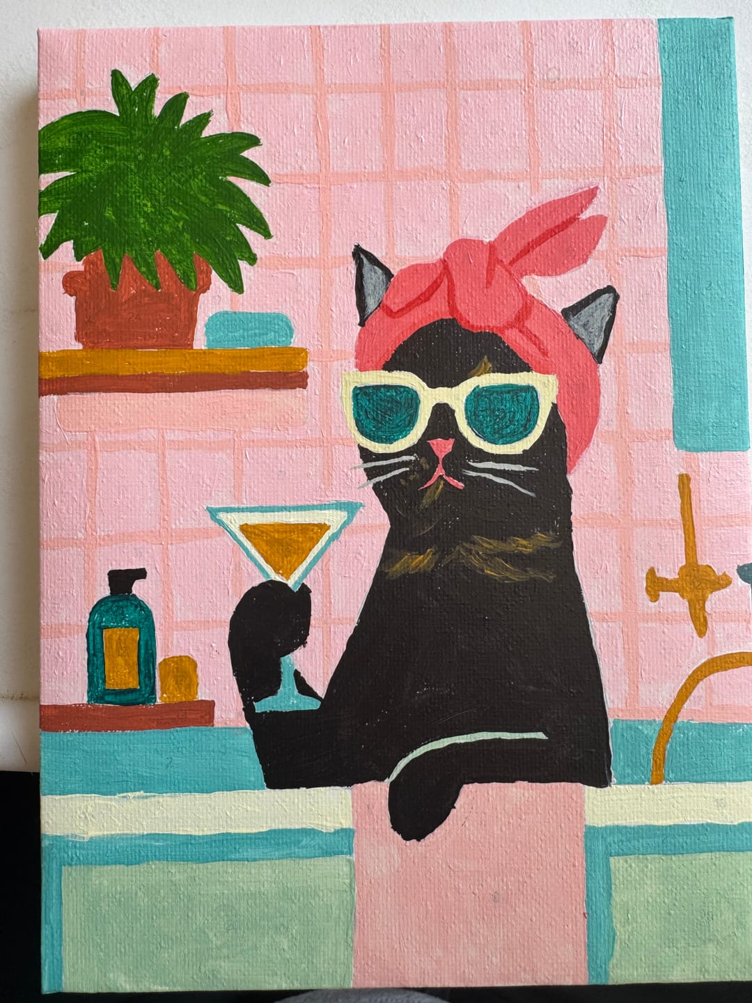 Customer photo review of 6 Mini Paintings - Crazy Cat Set
