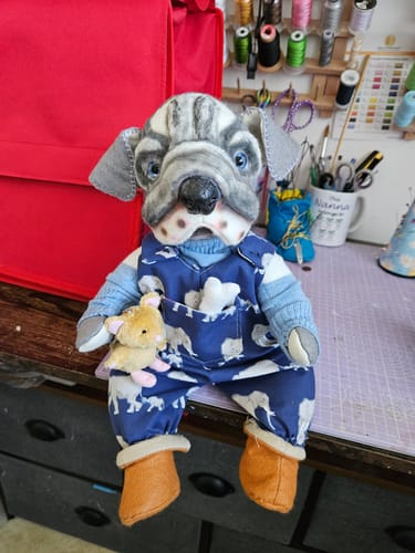 Customer photo review of Bulldog Puppy PDF Pattern  Approx 26cm Seated