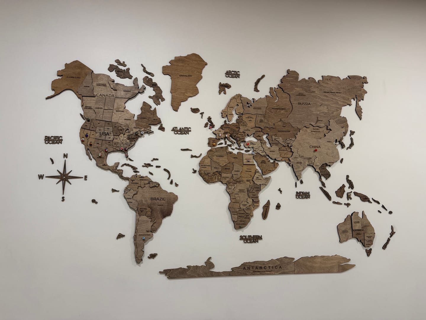 Customer photo review of 3D Wooden World Map Terra