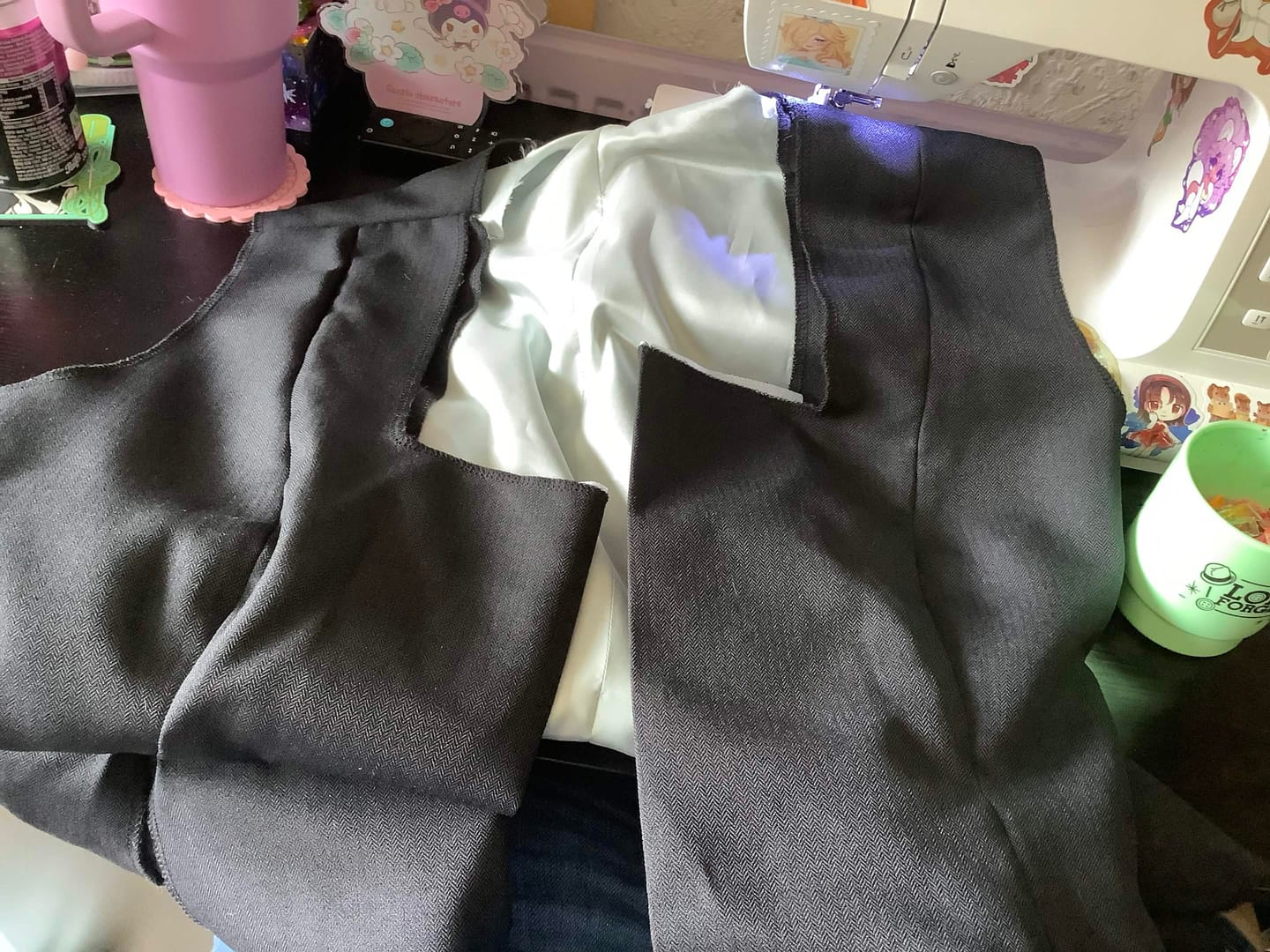 Customer photo review of Muted Herringbone Suiting Fabric