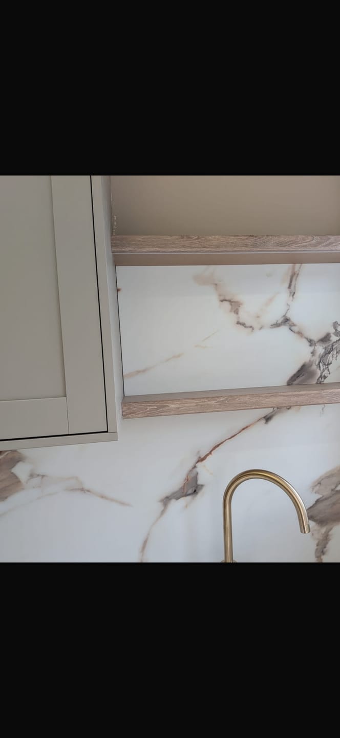 Customer photo review of 10mm Calacatta Marble Ultra Matt Shower Panel 1M x 2.4M