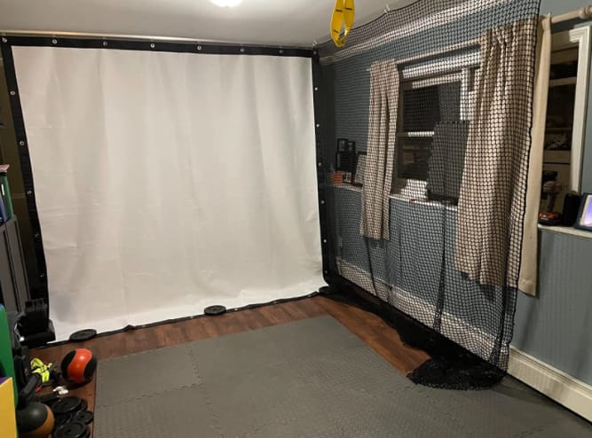Customer photo review of White Golf Netting Material 10'x10' - Golf Hitting Net for Backyard