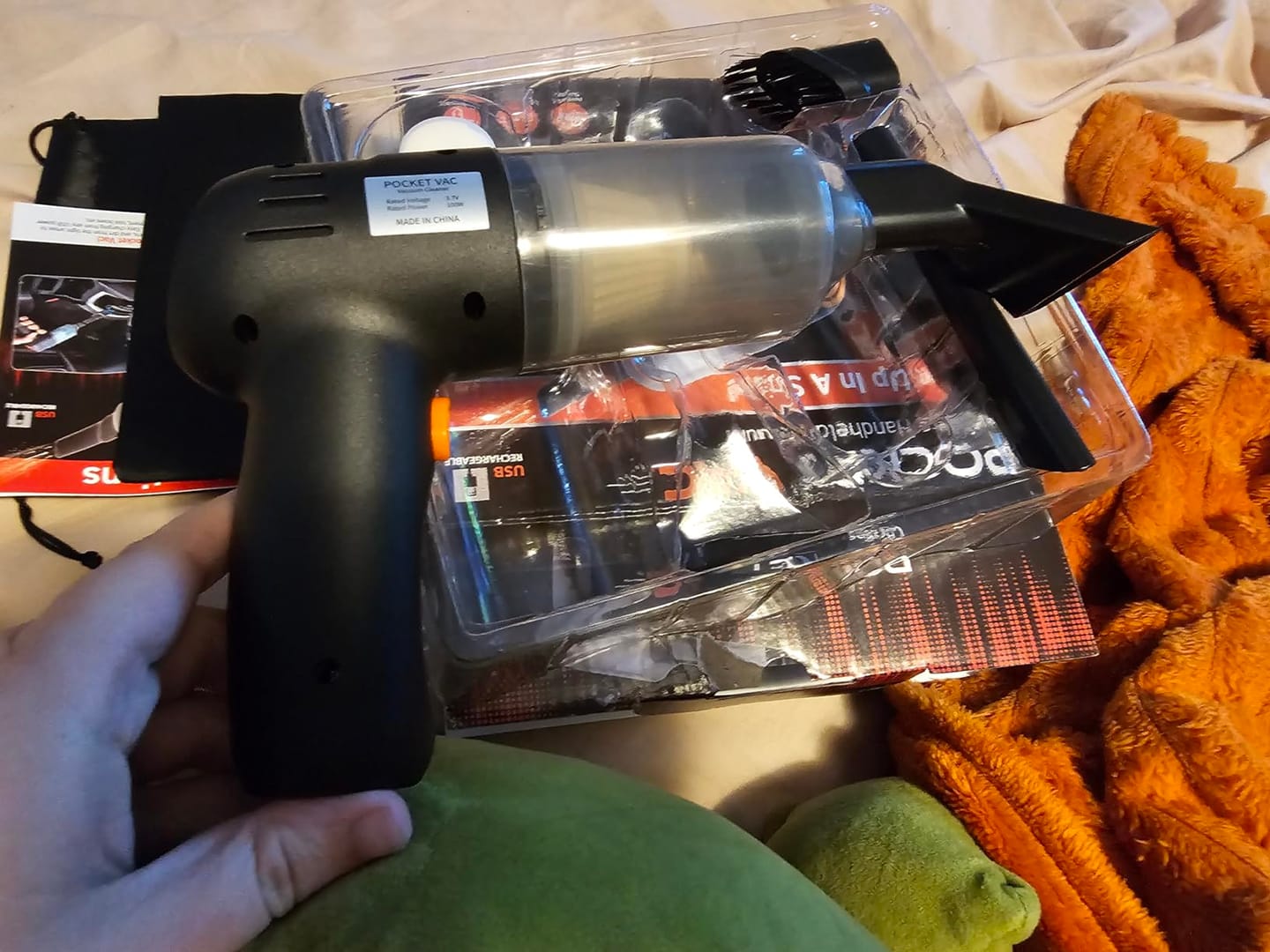 Customer photo review of Pocket Vac Cordless Handheld Vacuum by Pocket Shop™
