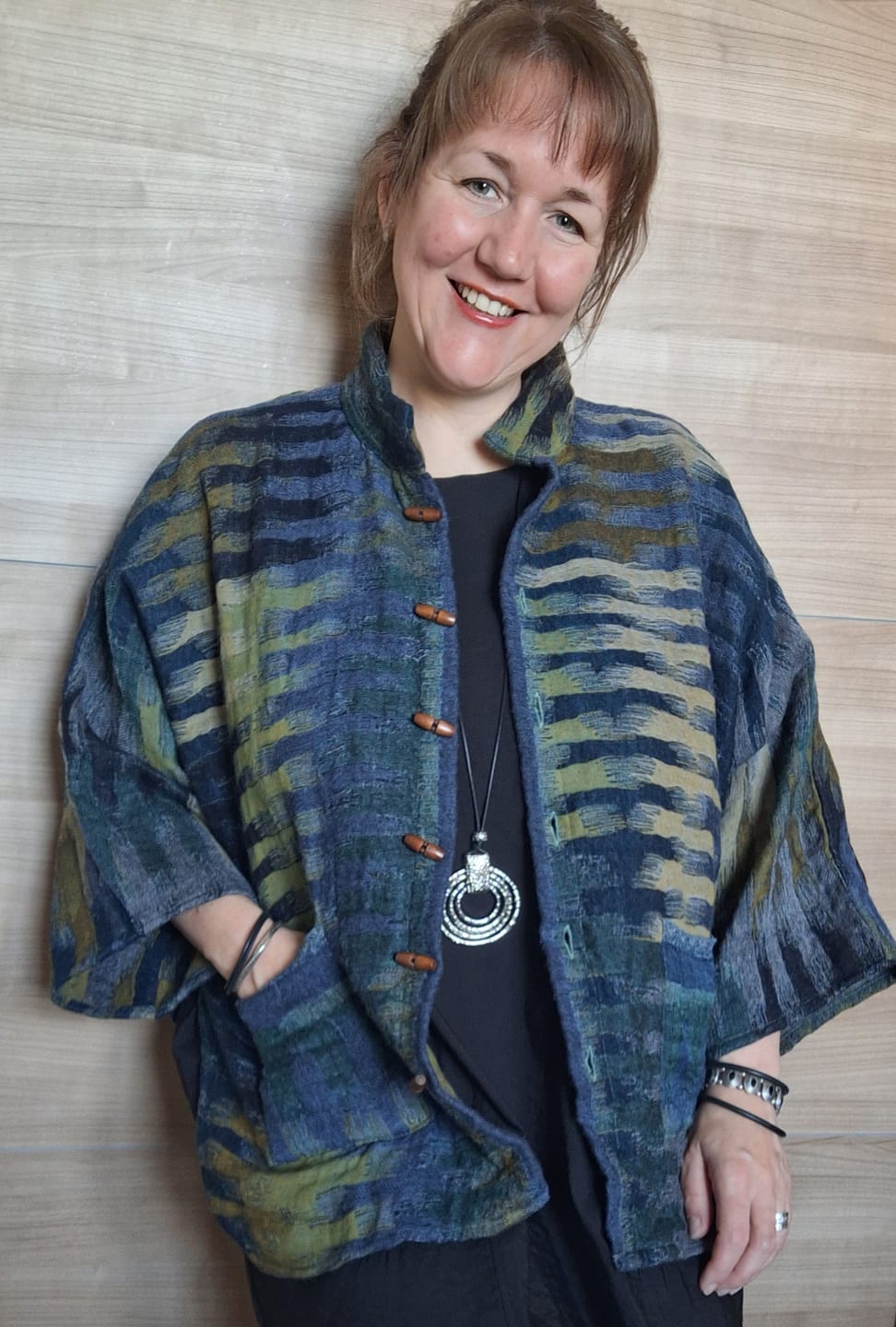 Customer photo review of Reversible Kimono Jacket ~ Morocco Green