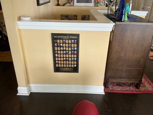 Customer photo review of USA National Parks Travel Tracker - A Handcrafted Wooden Board to Track All 63 National Parks