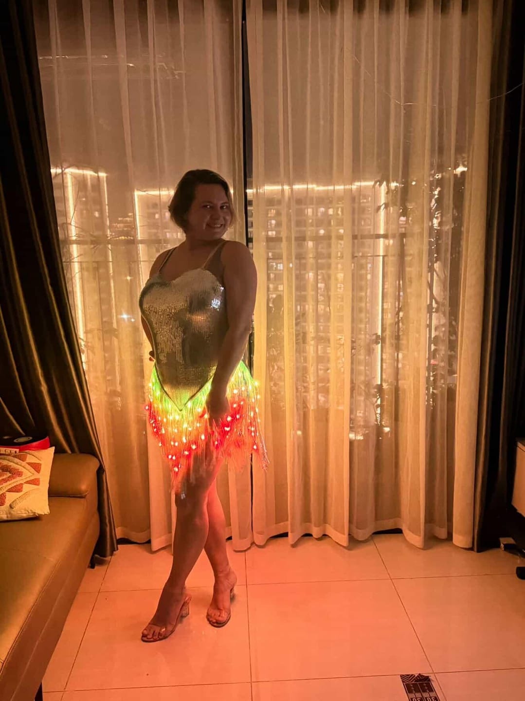 Customer photo review of LED Fringe Sequin Dress : PRE-ORDER