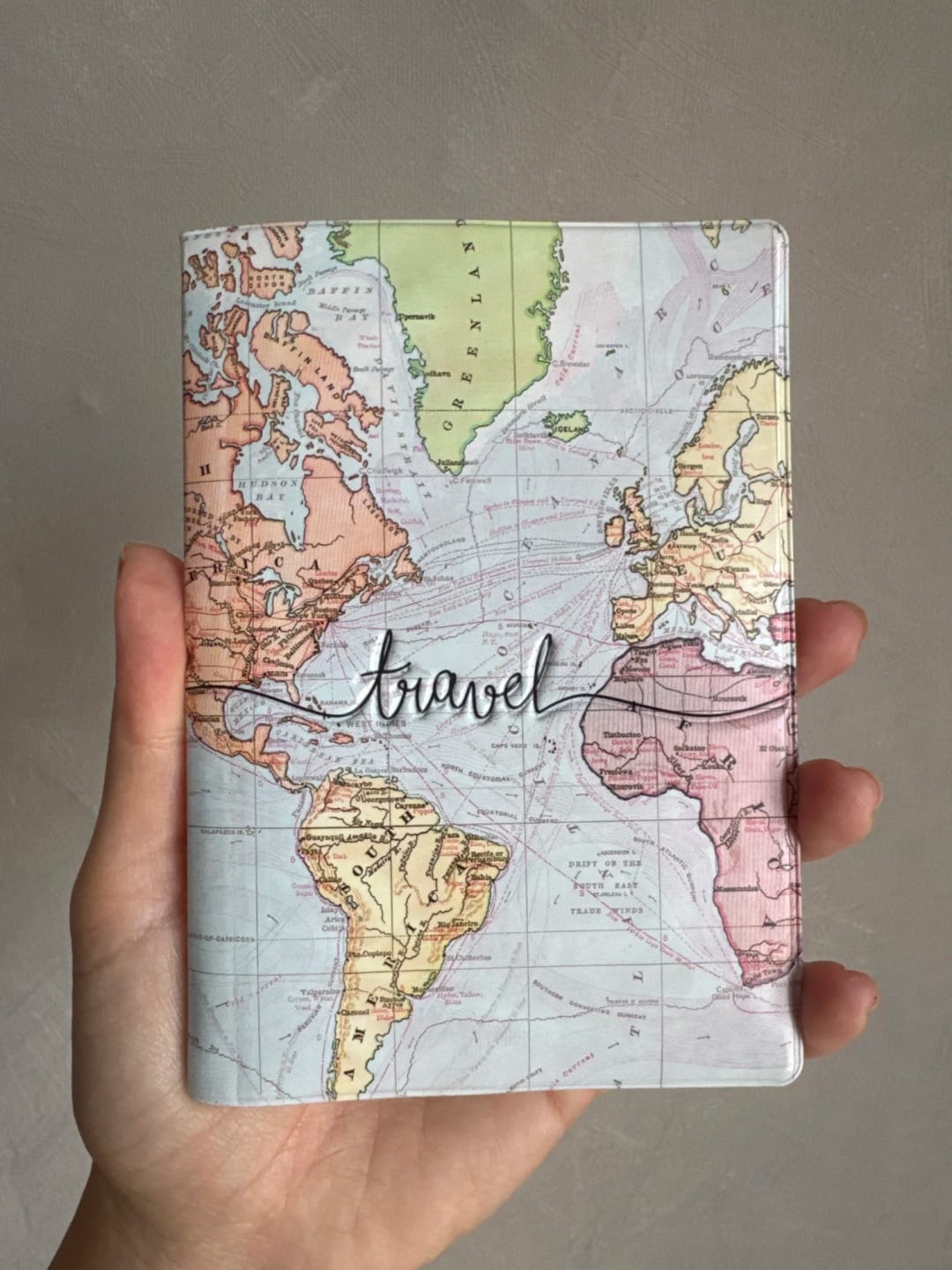 Customer photo review of Étui Passeport Carte du Monde
