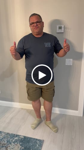 Customer video review of FAITH OVER FEAR TEE