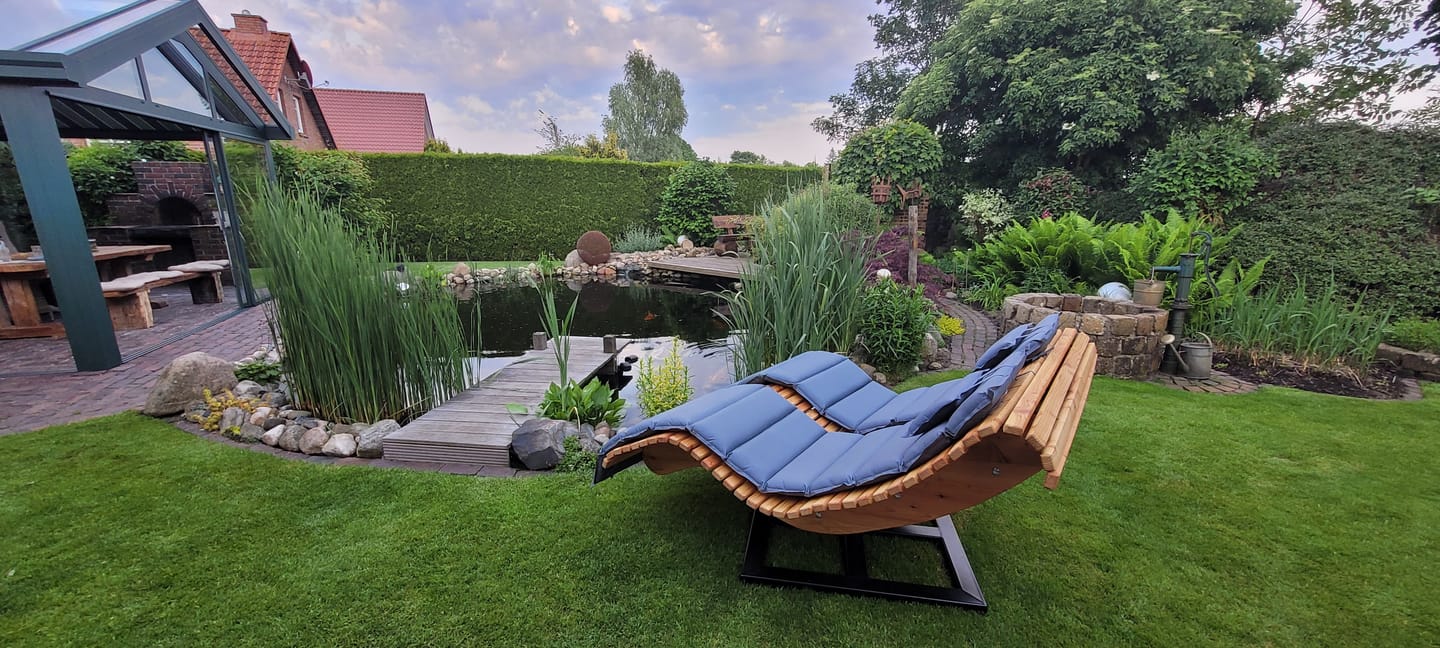 Customer photo review of Liegenauflagen Polster Kopfkissen Garten Terrasse gesteppt Anthrazit 2 Stück