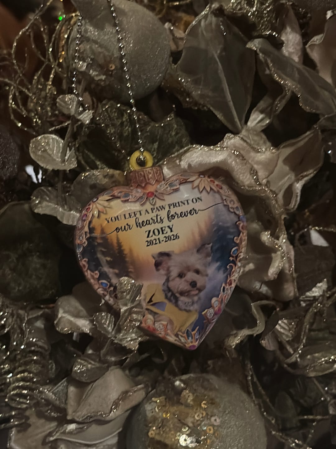 Customer photo review of Custom Photo Forever Loved Memorial Dog Cat Family 3D Effect - Personalized Acrylic Car Hanger