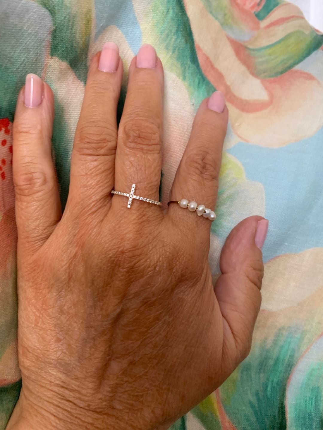 Customer photo review of Freshwater Pearl Stacking Ring