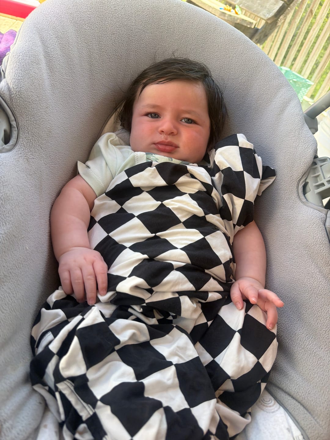 Customer photo review of Bamboo Stretch Swaddle in Venice