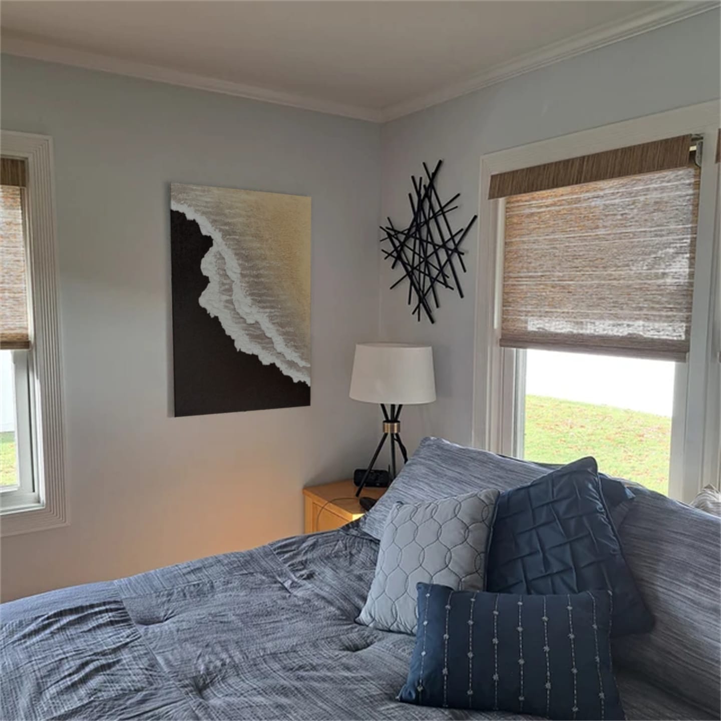 Customer photo review of Ocean And Sky Abstract Textured Canvas Art #OS 295