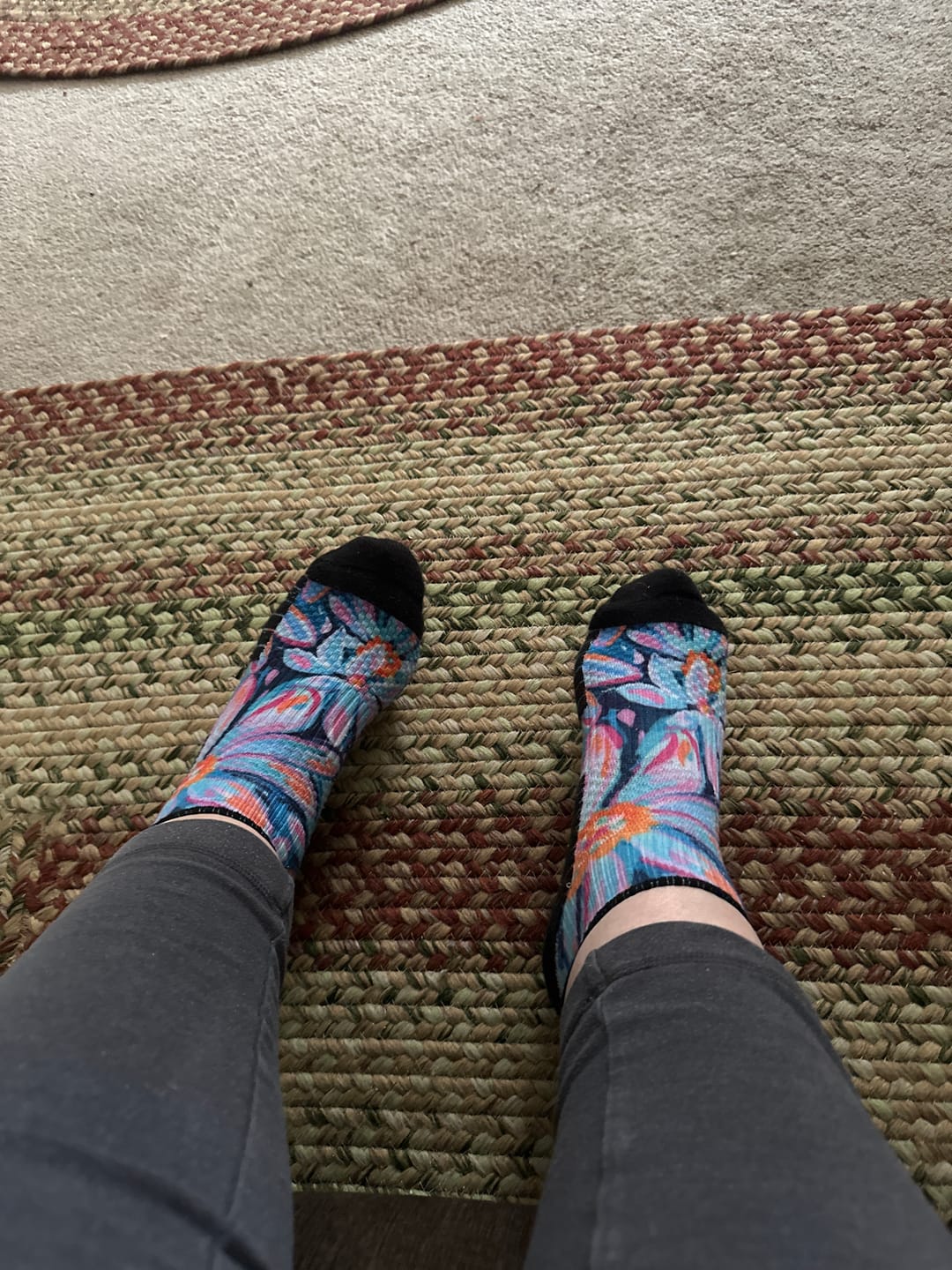 Customer photo review of Flower Friends Ankle Compression Socks