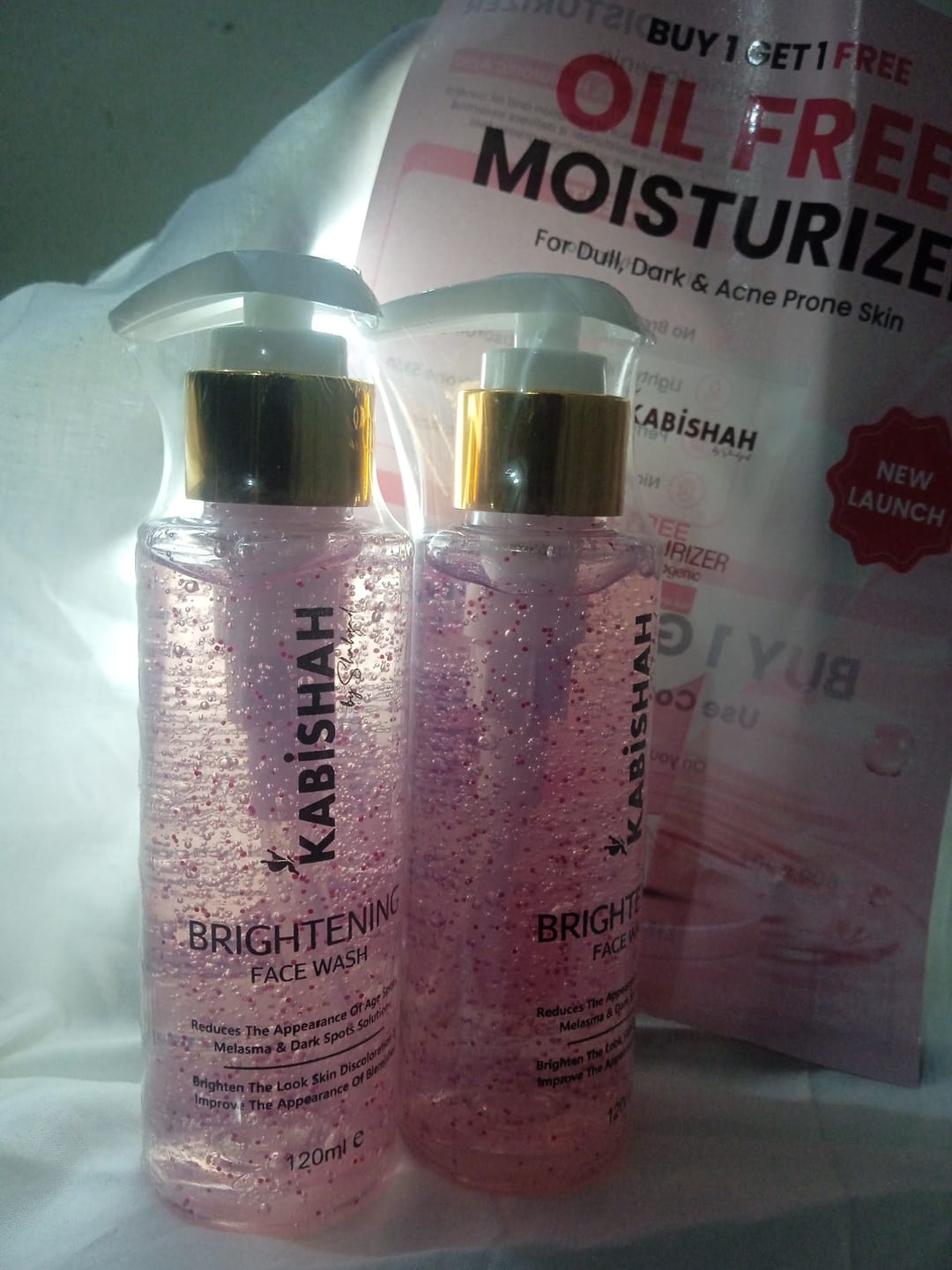 Customer photo review of LuminaBright Whitening Face Wash Double Pack: Duo Glow