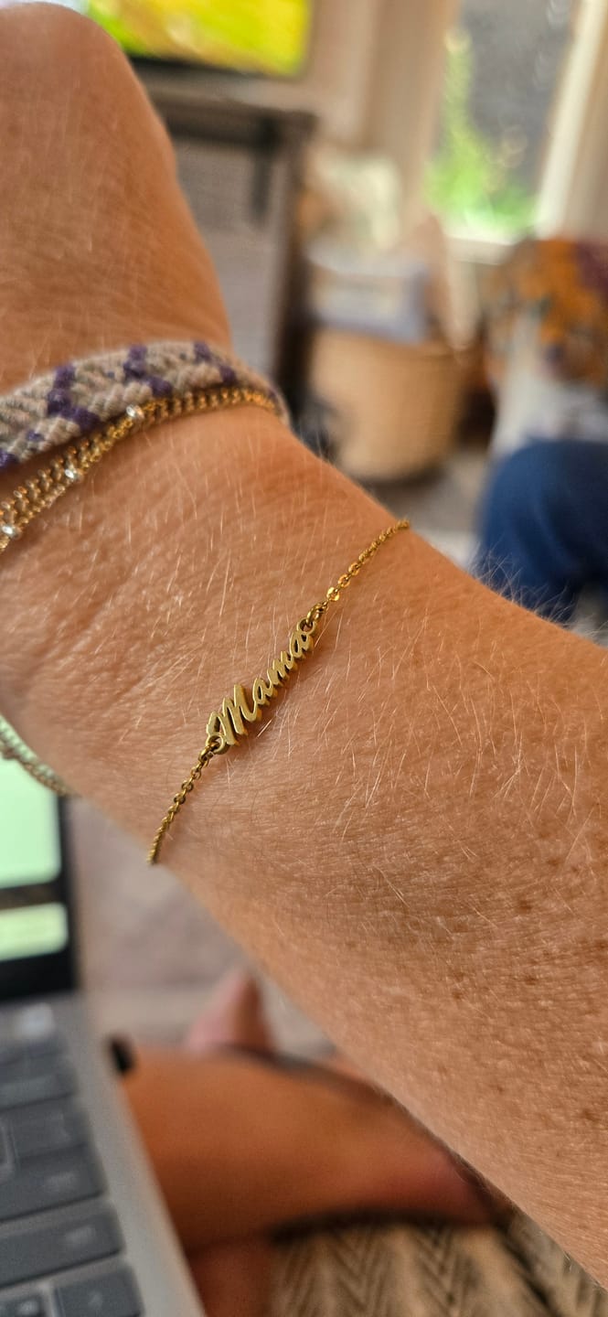 Customer photo review of Dainty Custom Name Bracelet