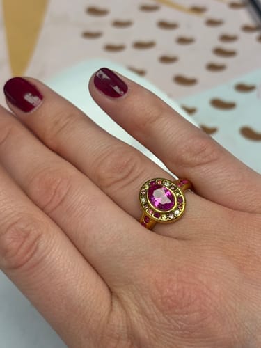 Customer photo review of Rosalia Gemstone 18k Gold Ring