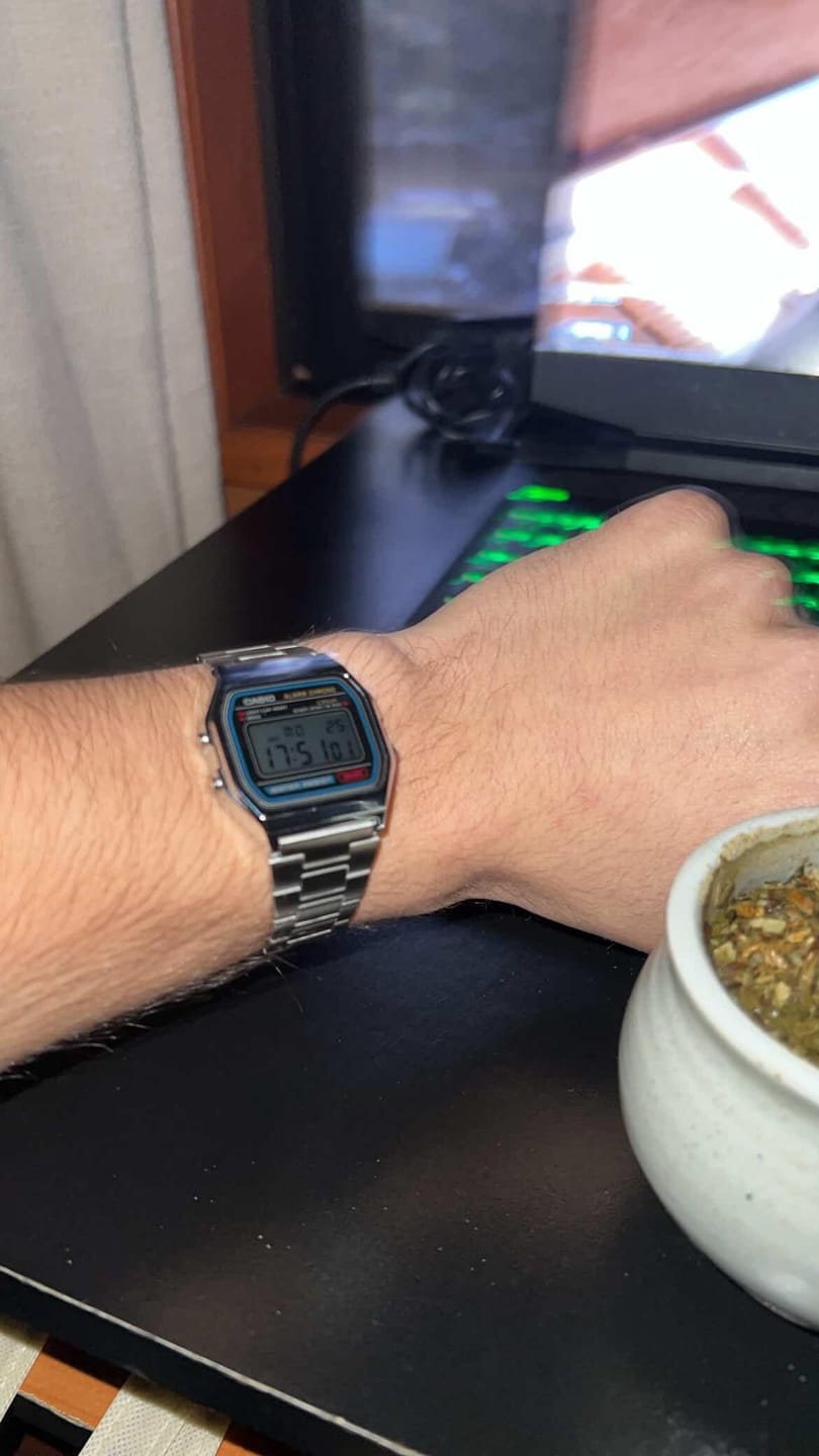 Customer photo review of Reloj Casio Vintage A158WA-1DF Azul/Plateado