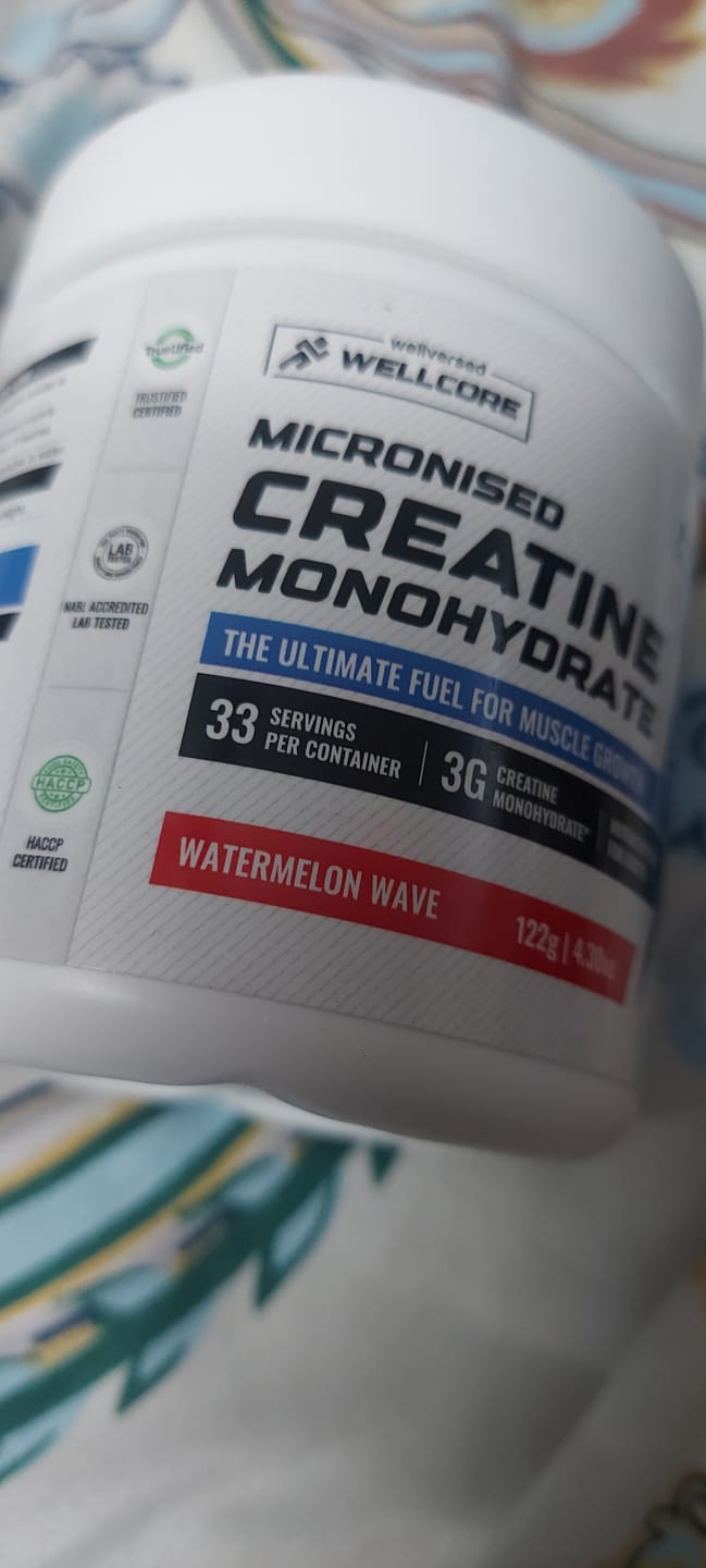 Customer photo review of Wellcore - Pure Micronised Creatine Monohydrate | Watermelon Wave (122g, 33 servings)