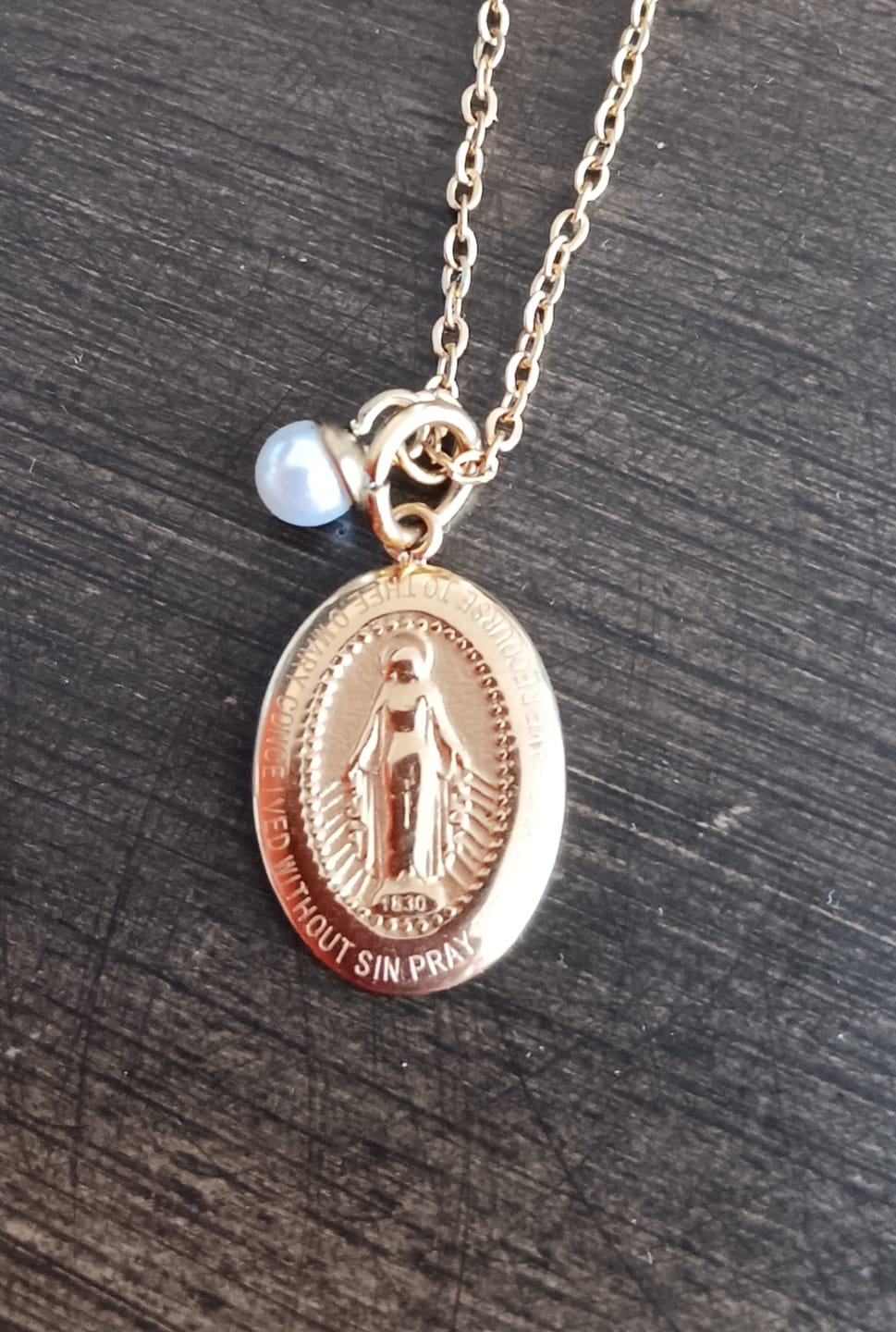 Customer photo review of Miraculous Medal Necklace