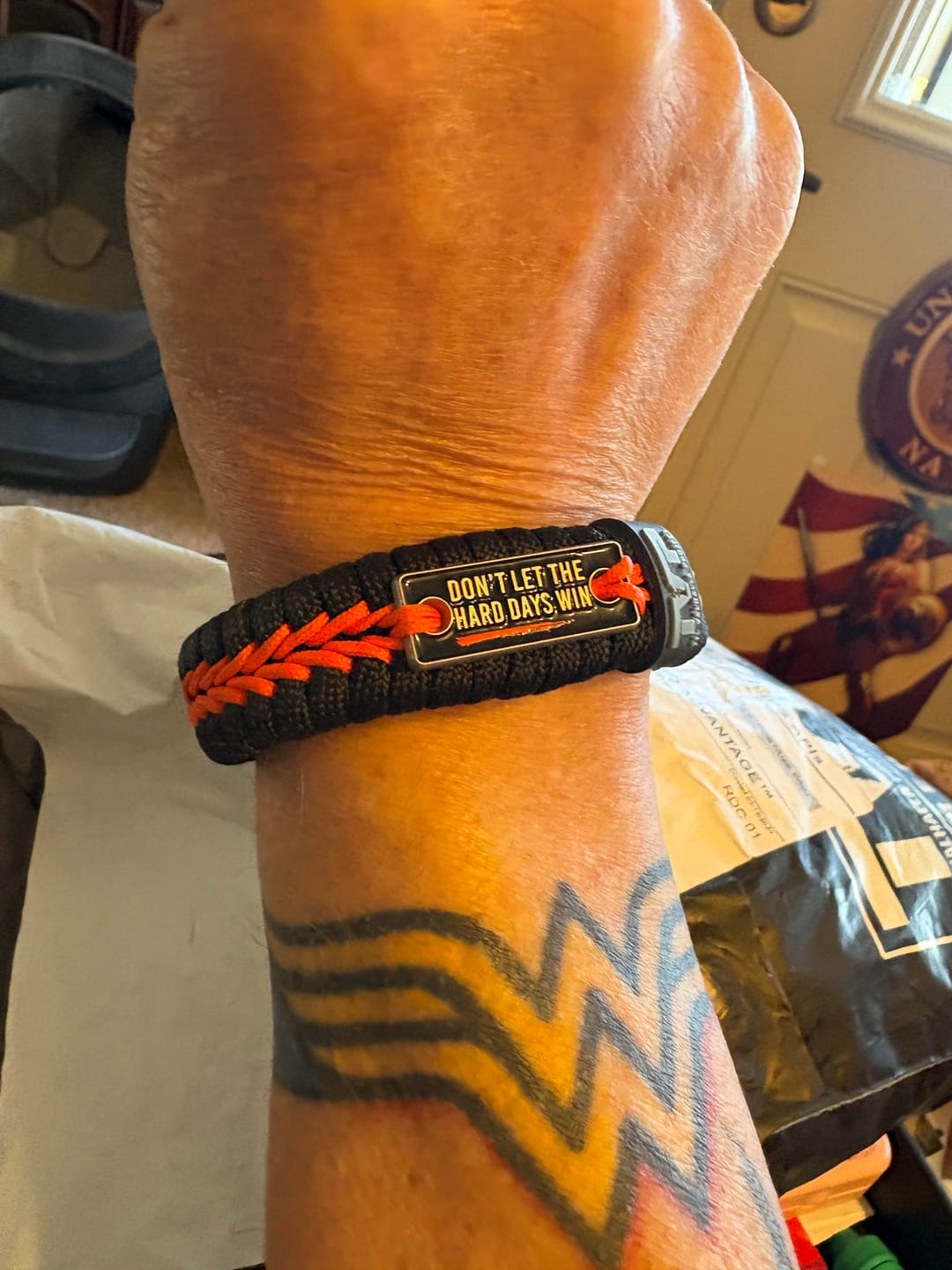 Customer photo review of Hard Days - Paracord Bracelet