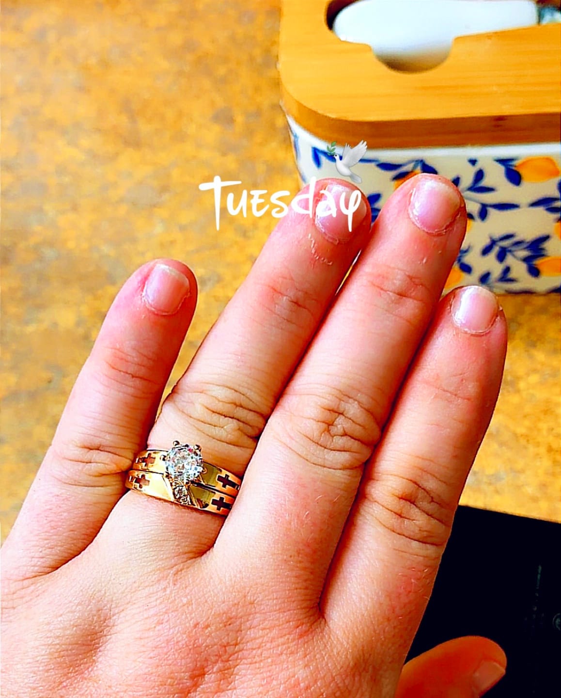 Customer photo review of FREE Today: Stackable Cross Band Ring Set: Timeless Symbol of Faith & Eternal Light