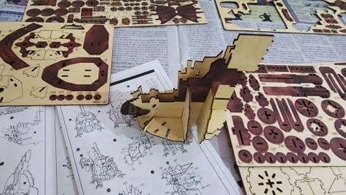 Customer photo review of Puzzle 3D en Bois Château Ambulant Peint — Ghibli
