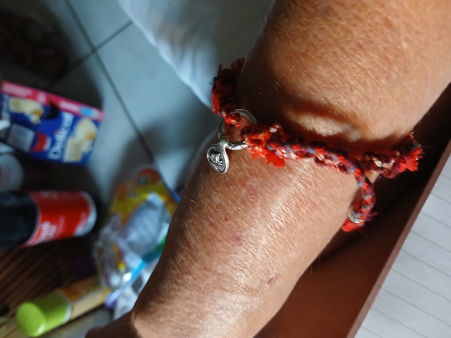 Customer photo review of Tibetan Love Bracelet - Handwoven Cotton Wristband with Vibrant Energy