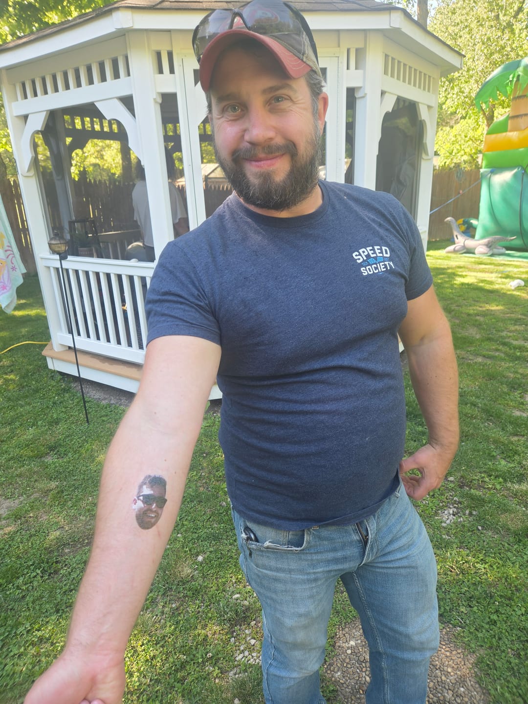 Customer photo review of Custom Photo Face Temporary Tattoo