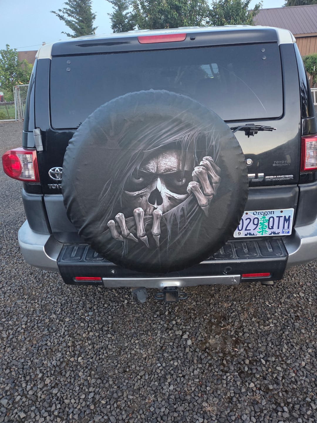 Customer photo review of Skull Spare Tire Cover - Evil Skeleton Look Inside - DT01