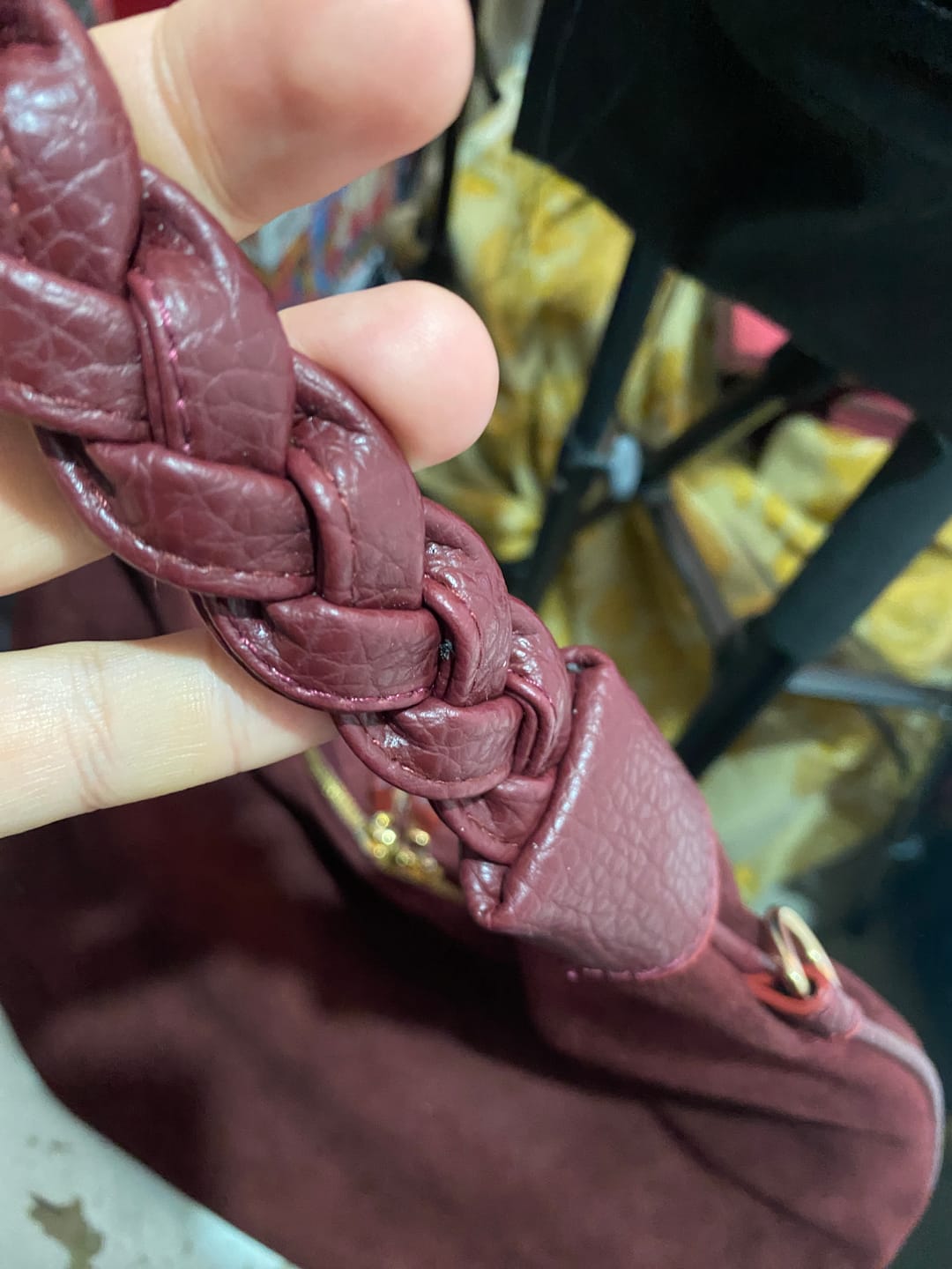Customer photo review of MAIA | Gold Trok Detaylı Hakiki Süet Deri | Bordo