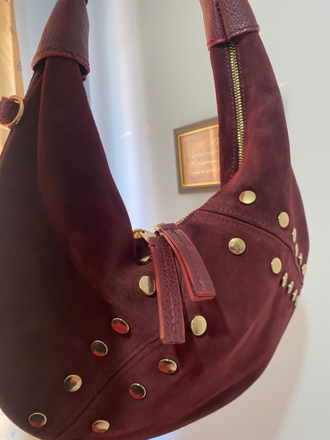 Customer photo review of MAIA | Gold Trok Detaylı Hakiki Süet Deri | Bordo