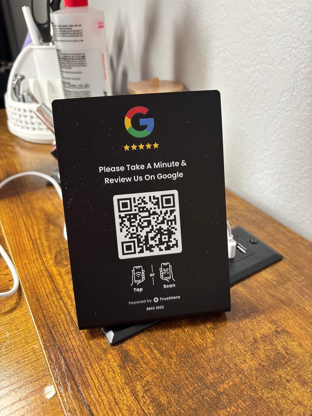Customer photo review of Google Review Stand (Medium)