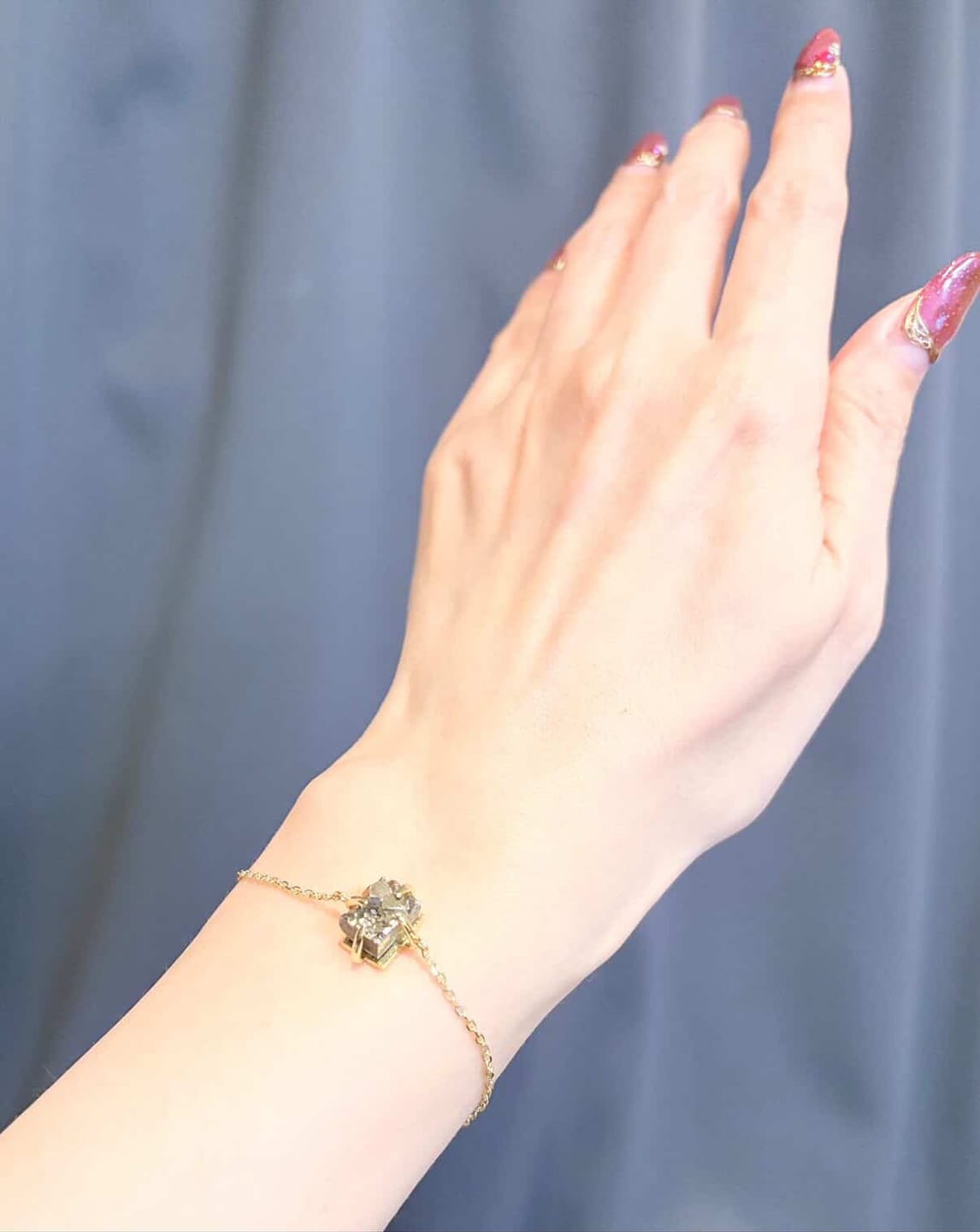 Customer photo review of Pyrite rectangular 14K bracelet
