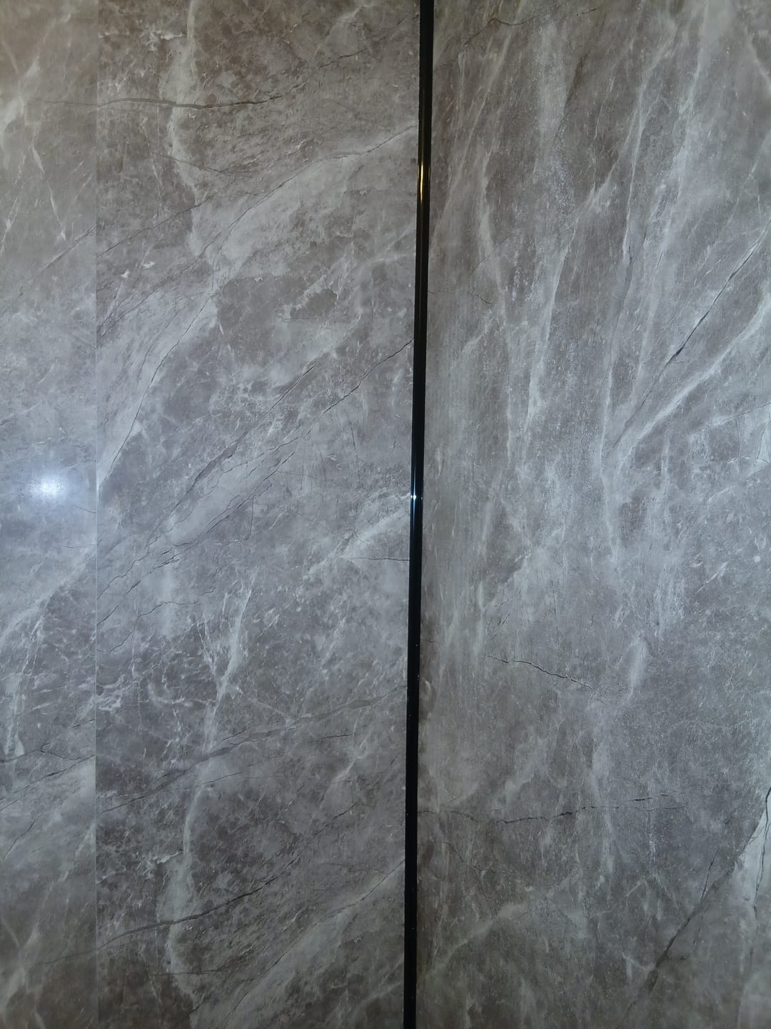 Customer photo review of 10mm Dark Grey Marble Matt Shower Panel 1M x 2.4M