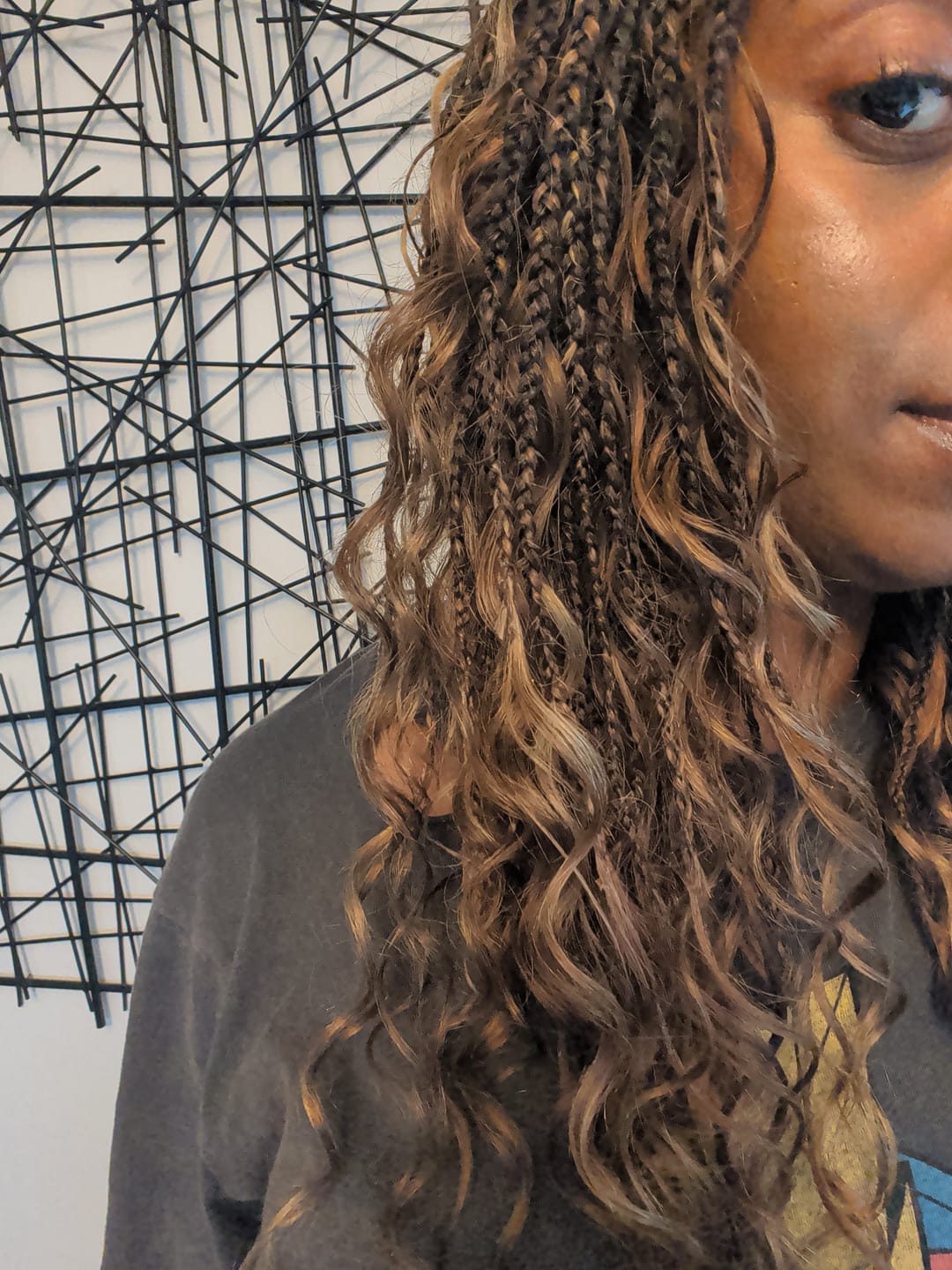 Customer photo review of #4/#27/#30 Mix Color Blend Loose Deep Wave Bulk Human Braiding Hair