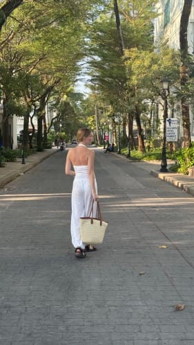 Customer photo review of Aneyla Forest Woven Single-Shoulder Tote