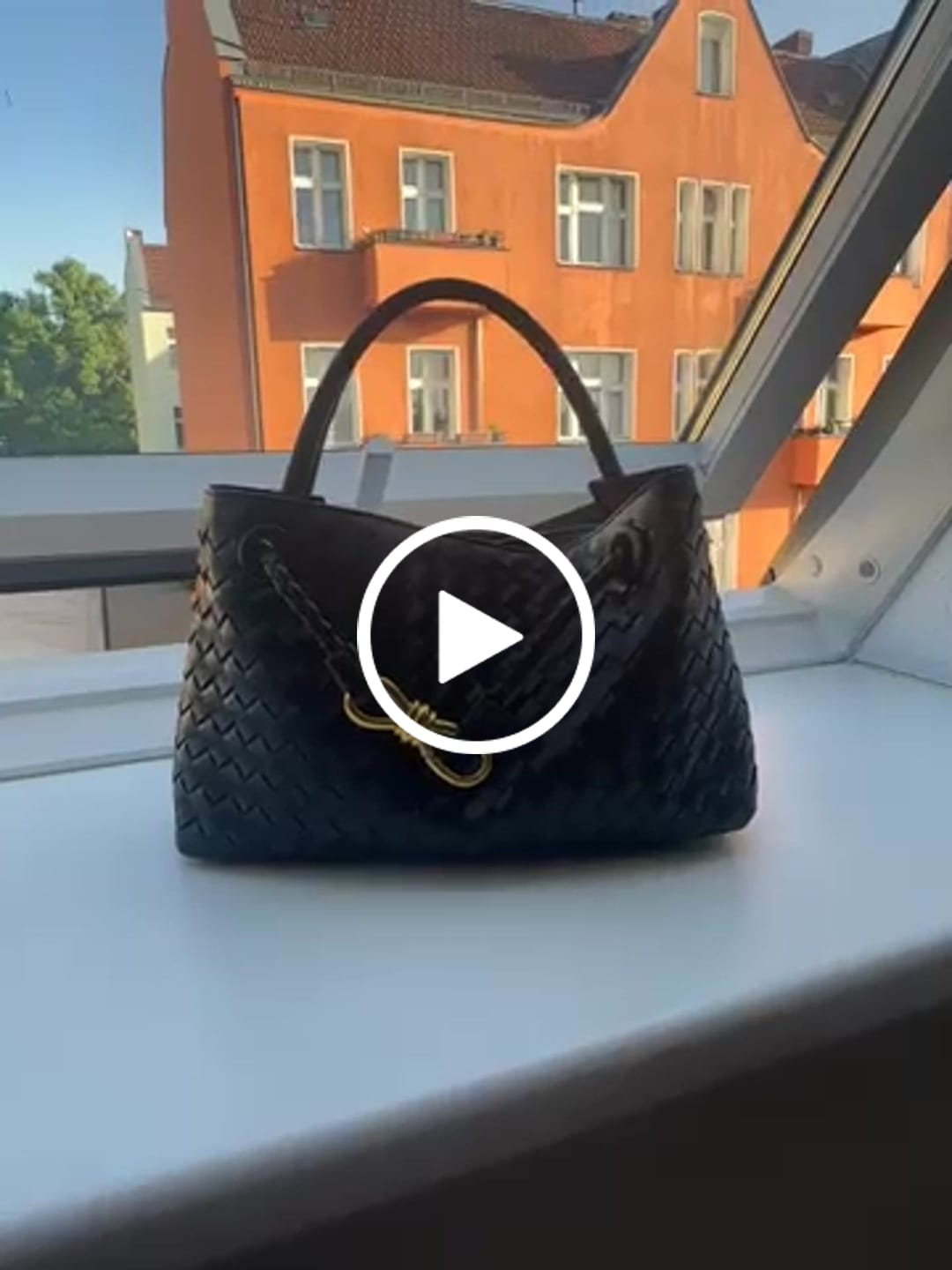 Customer video review of Lucia Woven Bag Small