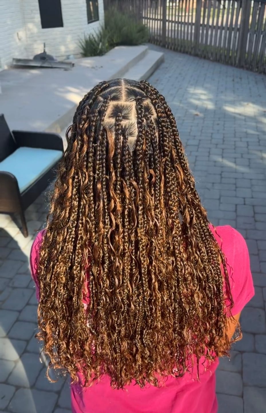 Customer photo review of #30 Light Brown Deep Wave Bulk Hair Extensions for Braiding
