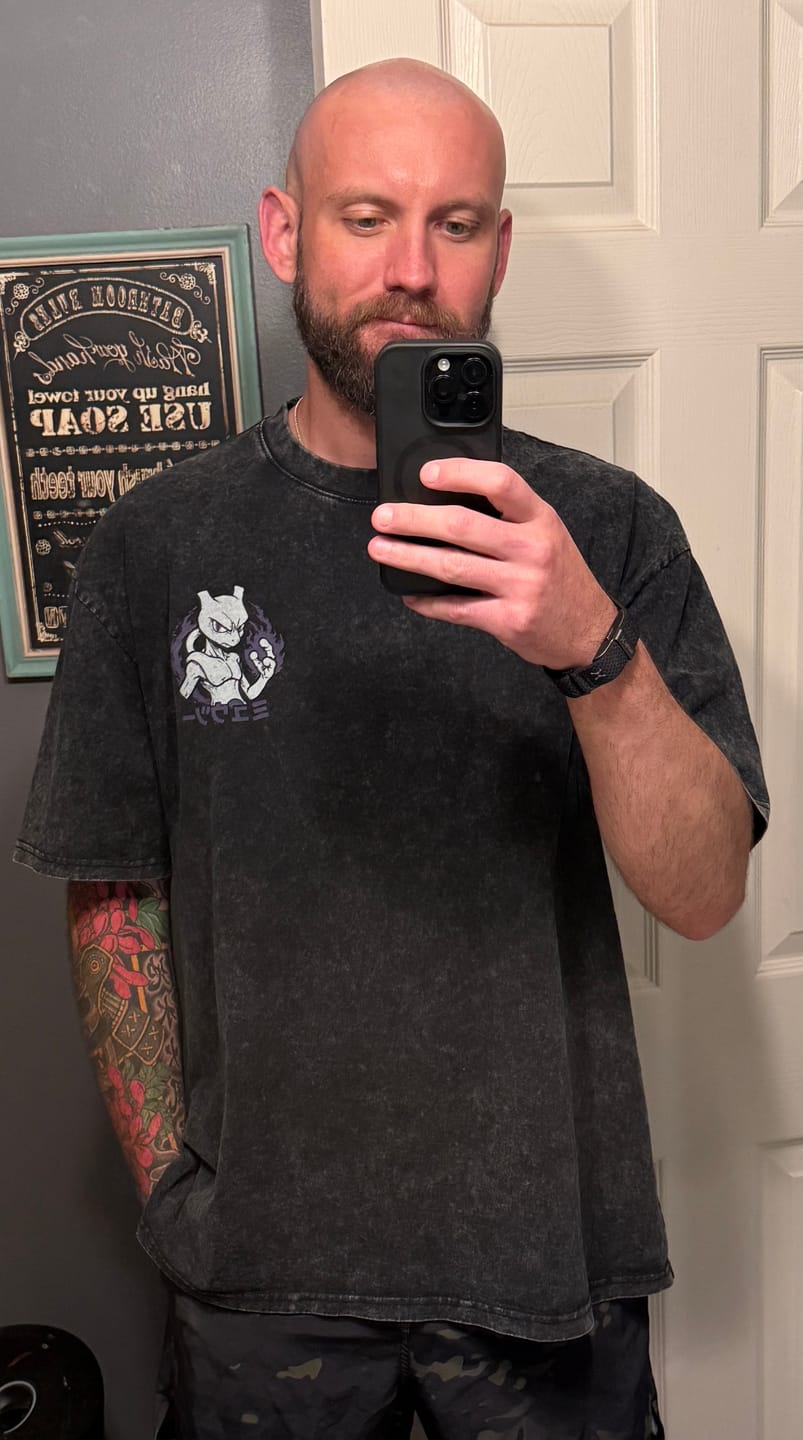 Customer photo review of PSYWAVE SHADOW 2-SIDED VINTAGE OVERSIZE TEE