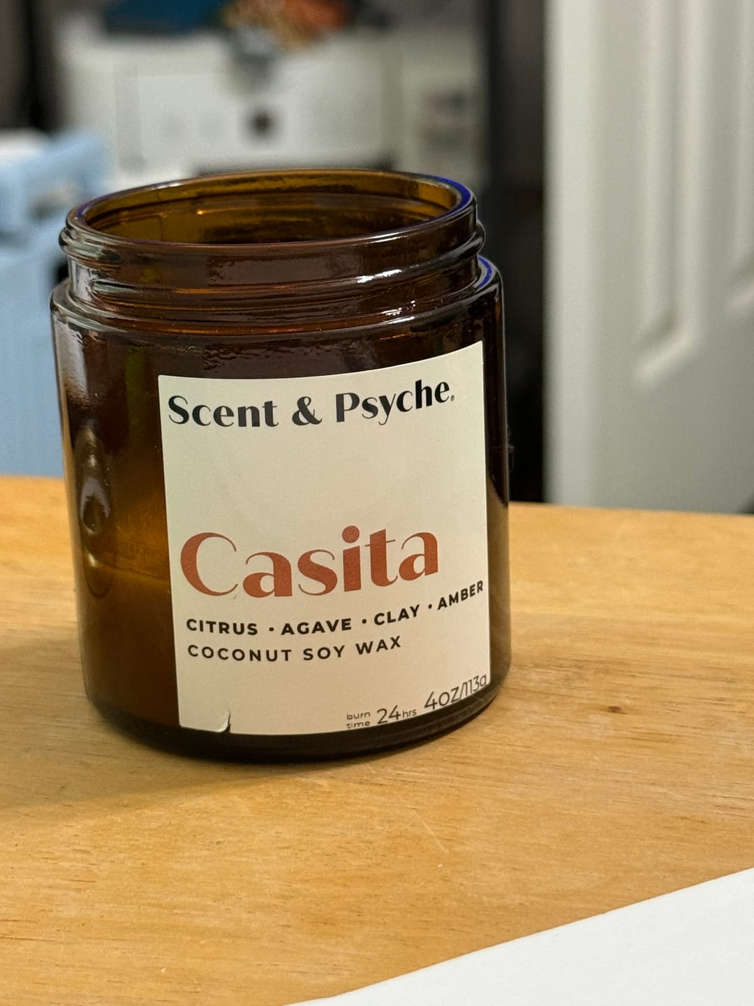 Customer photo review of Casita Scented Candle   - 4oz Amber Jar