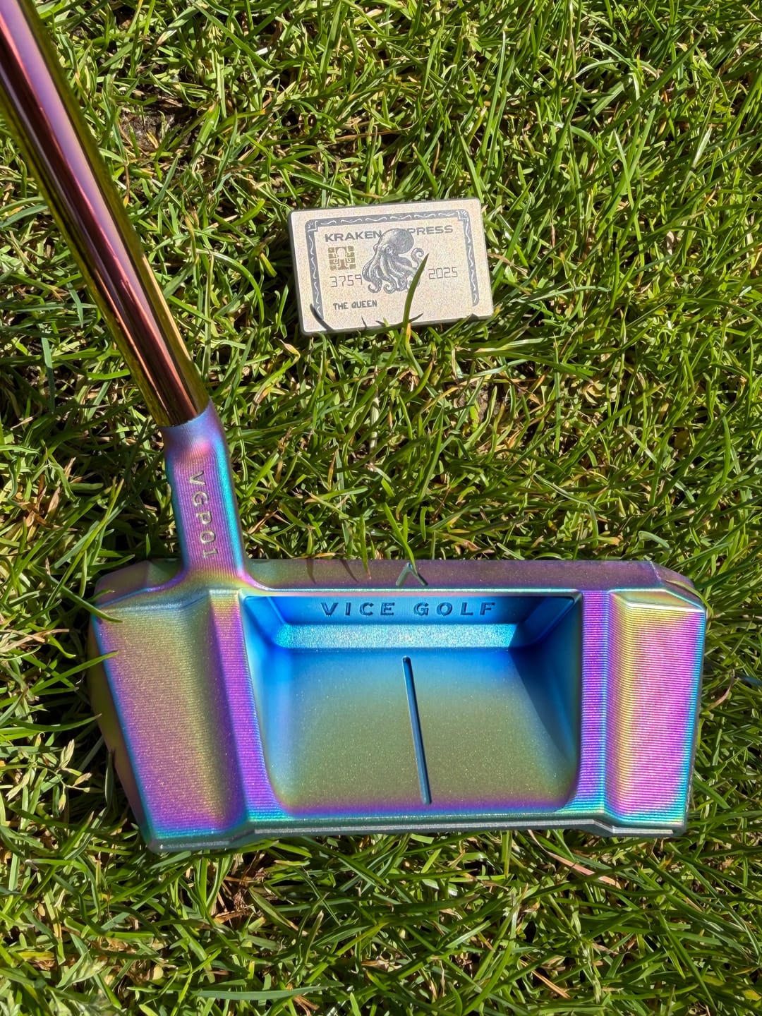 Customer photo review of The Silver Kraken Express Ball Marker | Kraken Titanium Golf Ball Marker