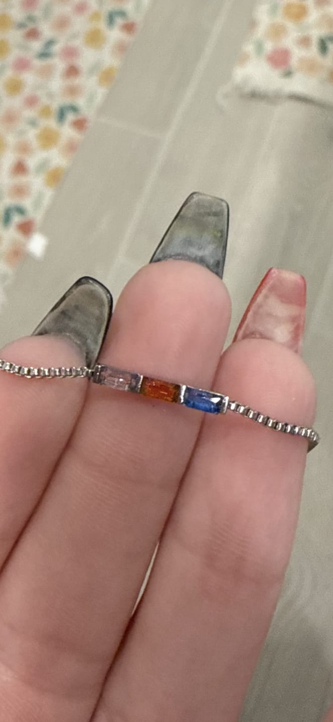 Customer photo review of Baguette Birthstone Bracelet