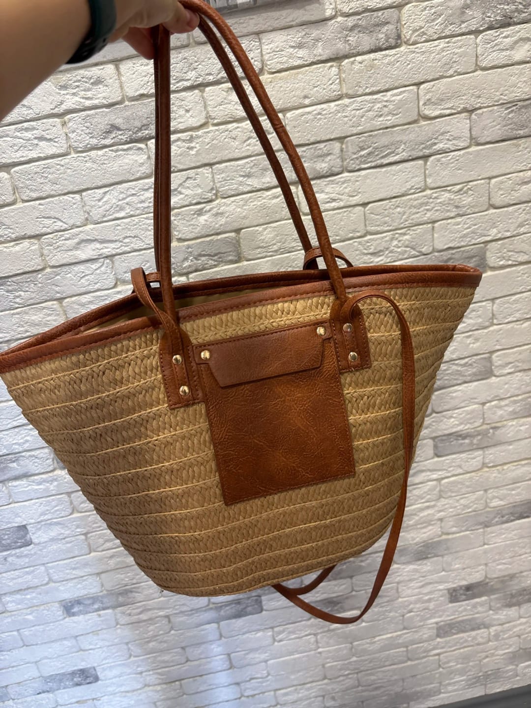 Customer photo review of Beatrice Forest Woven Single-Shoulder Tote