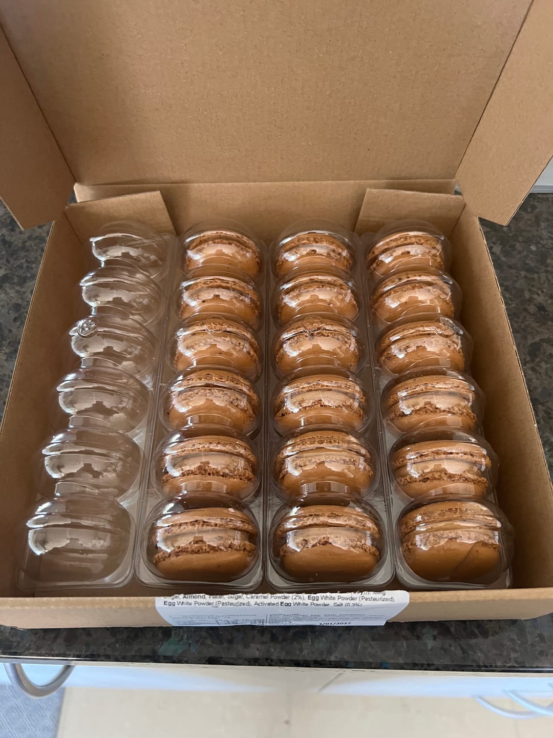 Customer photo review of Salted Caramel Macarons (6, 12 or 24)