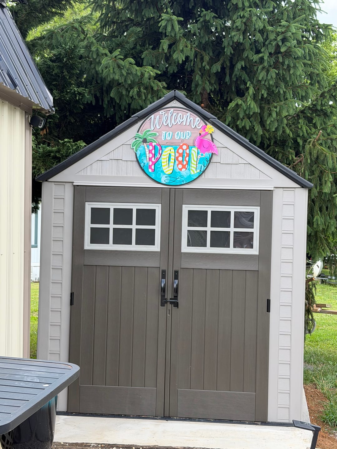 Customer photo review of Welcome to our Pool Door Hanger