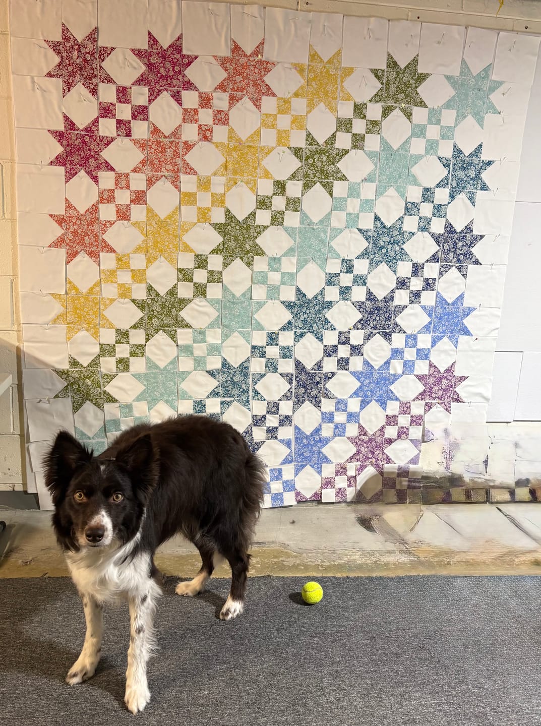 Customer photo review of Star Studded Pre Cut Quilt Kit by GiGi's Thimble featuring Libery Of London Fabrics by Emily Belle