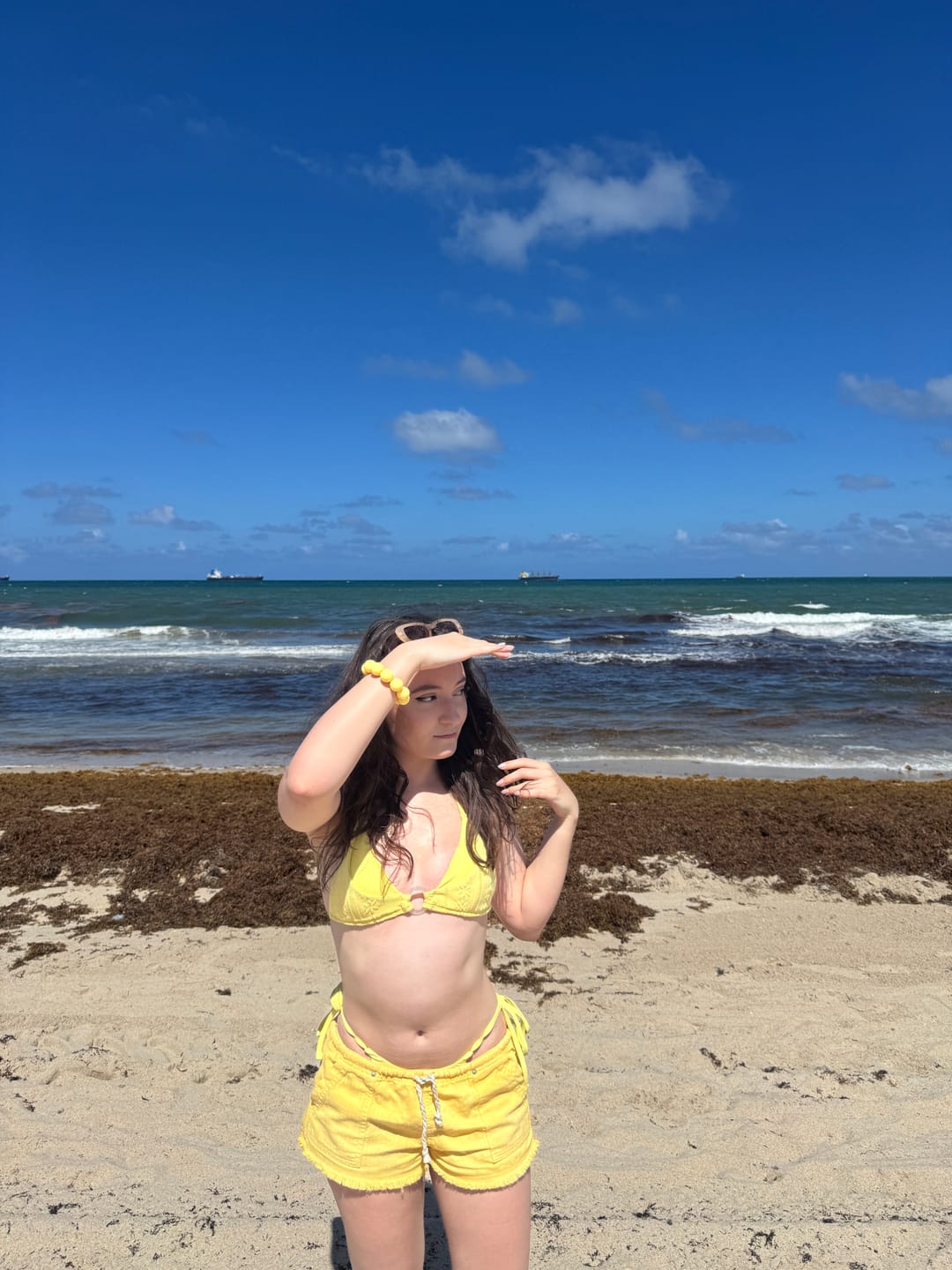 Customer photo review of Seamolly Floral Jacquard Textured O Ring Double Layer Bikini Set