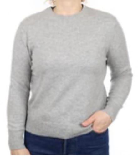 Customer photo review of Smoke Grey Cashmere Crew Neck Jumper Medium